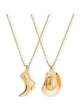 YANCHUN Necklace for Women Gold Charm Necklace Cowgirl Costume Country Concert
